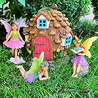 Vista 9 de Mood Lab Fairy Garden - Kit de casa de hadas de piñas de 4 piezas - Juego de figuras y accesorios en miniatura - Decoración para exteriores o casa