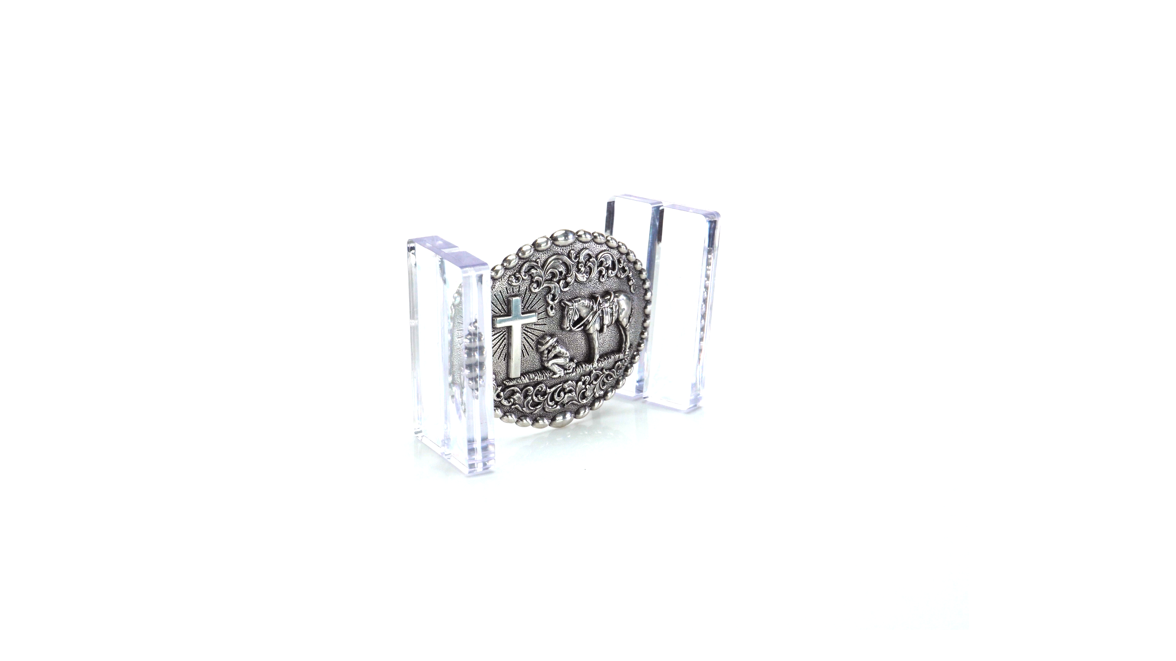 Hebilla De Cinturón Vaquera Nocona Para Hombre - Plata, Diseño De Cruz, Para Cinturones De 1.5 Pulgadas
