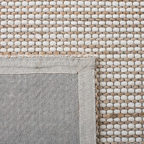 Miniatura 8 de SAFAVIEH Natural Fiber Collection - Alfombra de área de 9 x 12 pies, natural y marfil, hecha a mano de yute y lana, ideal para zonas de alto tráfico