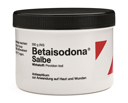 Betaisodona Salbe 300 g Antiseptikum mit Depotwirkung zur großflächigen Wundversorgung mit Povidon-Iod gegen Bakterien Viren & Pilze hautfreundlich & schmerzfrei in der Anwendung
