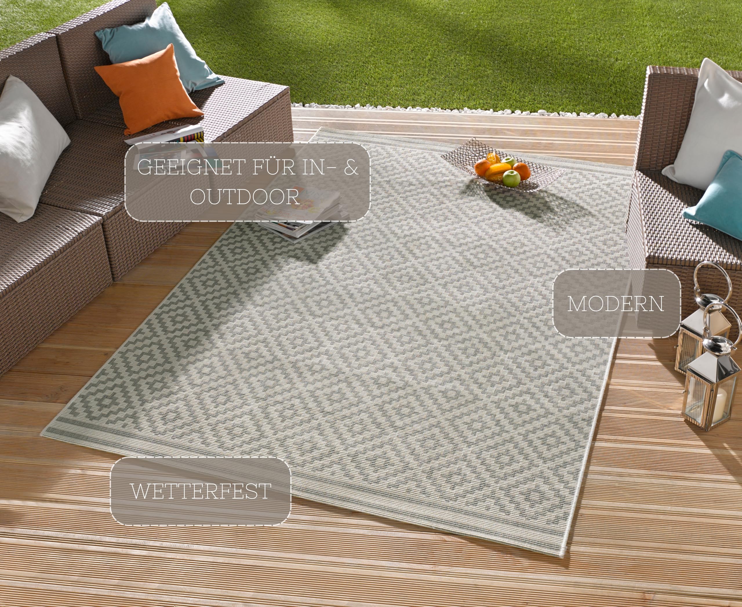 NORTHRUGS Indoor and Outdoor Rug Diamond 80 x 150 cm - Image 3