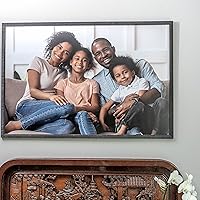 Vista 4 de 19x19 Rustic Brown Solid Wood Picture Frame Width 0.75 Inches Interior Frame Depth 0.5 Inches Kingsley Brown Distressed Photo Frame Complete