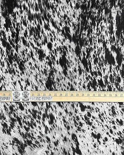 Vista 13 de The Yard - Tela de terciopelo de gamuza con estampado de vaca, 54 pulgadas de ancho, vendido por The Yard (negro)