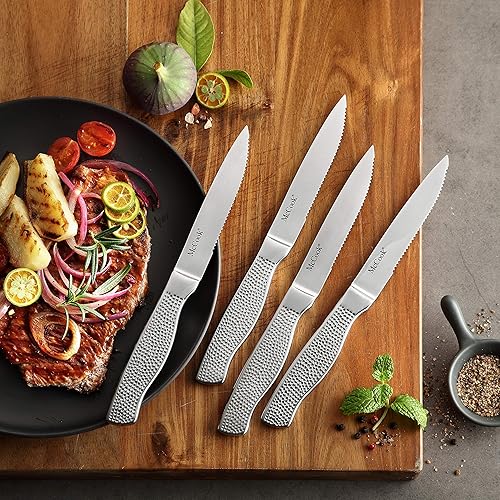 Vista 53 de McCook® Juegos de cuchillos, juego de cuchillos de cocina alemán de acero inoxidable con afilador incorporado Negro/Grafito