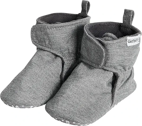 Gerber Baby Fleece Lined Wrap Fasten Non Skid Soft Slipper Booties