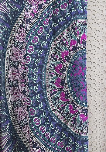 Miniatura 3 de Popular Handicrafts Paneles de cortina de mandala de color granate, hippie indio, bohemio, hermoso elefante
