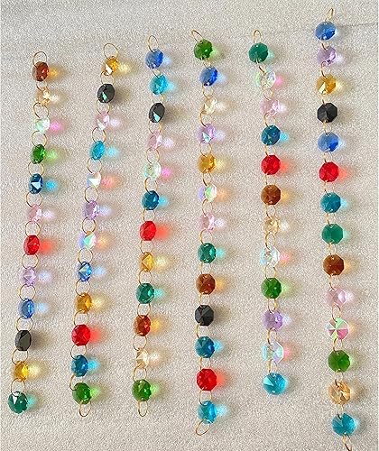 Miniatura 5 de 6 pies de cuentas de cristal para candelabro, cadena de cuentas de cristal colgante, cortina de puerta, candelabro, decoración de fiesta de boda,