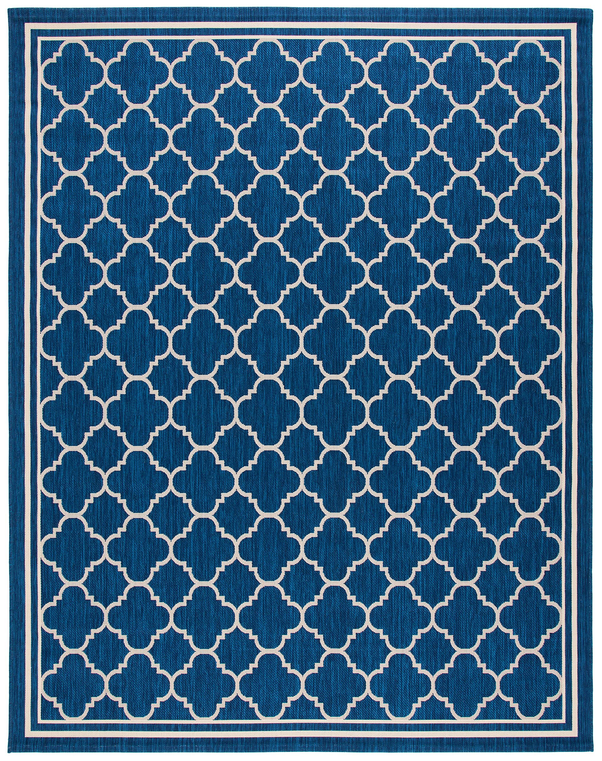 SAFAVIEH Courtyard Collection Area Rug - 8' x 10', Navy & Beige, Non-Shedding & Easy Care, Indoor/Outdoor & Washable-Ideal for Patio, Backyard, Mudroom (CY6918-268)