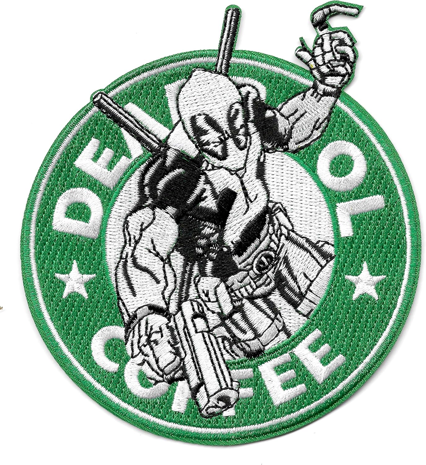 Deadpool Coffee Humor Novelty Funny Embroidered Patch - Iron On