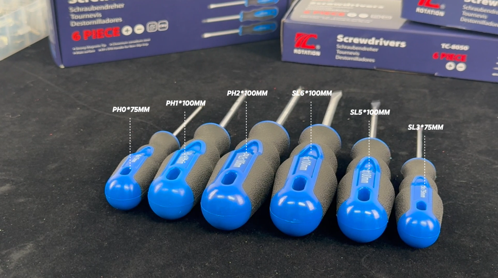 マグネチィックフロー 6PCS Magnetic Tip Screwdriver Set, 3 Phillips and 3 Flat