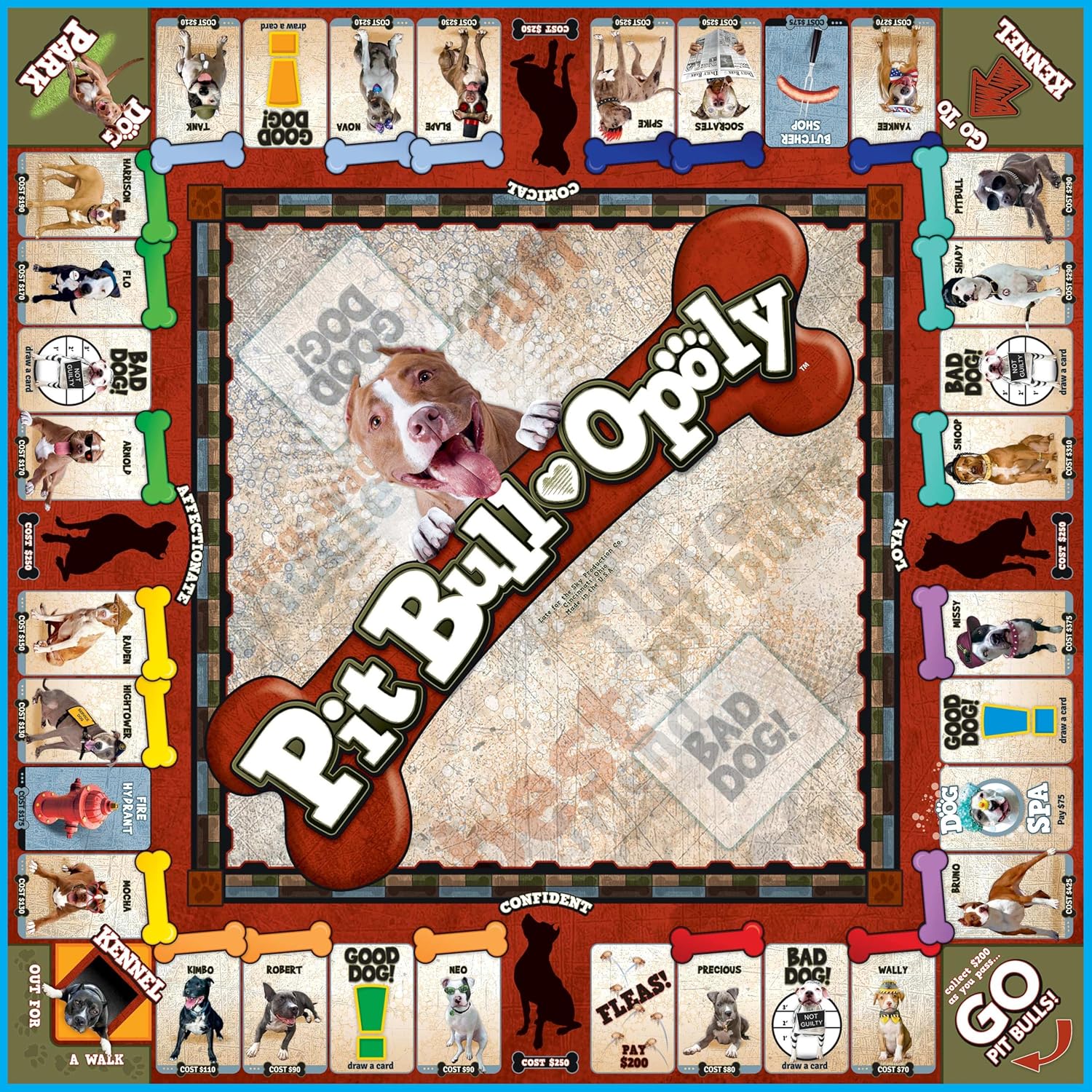 Late for The Sky Pit Bull-Opoly Board Game for Families – Dog Lover Party Game, Ages 8+, 2-6 Players, Quick or Classic Play, Collectible Pit Bull Theme