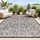 JONATHAN Y Boho Medallion Indoor Outdoor Area Rug 8X10 Black/Gray, Malta Textured Weave for Backyard, Patio, Porch, Easy-Clea