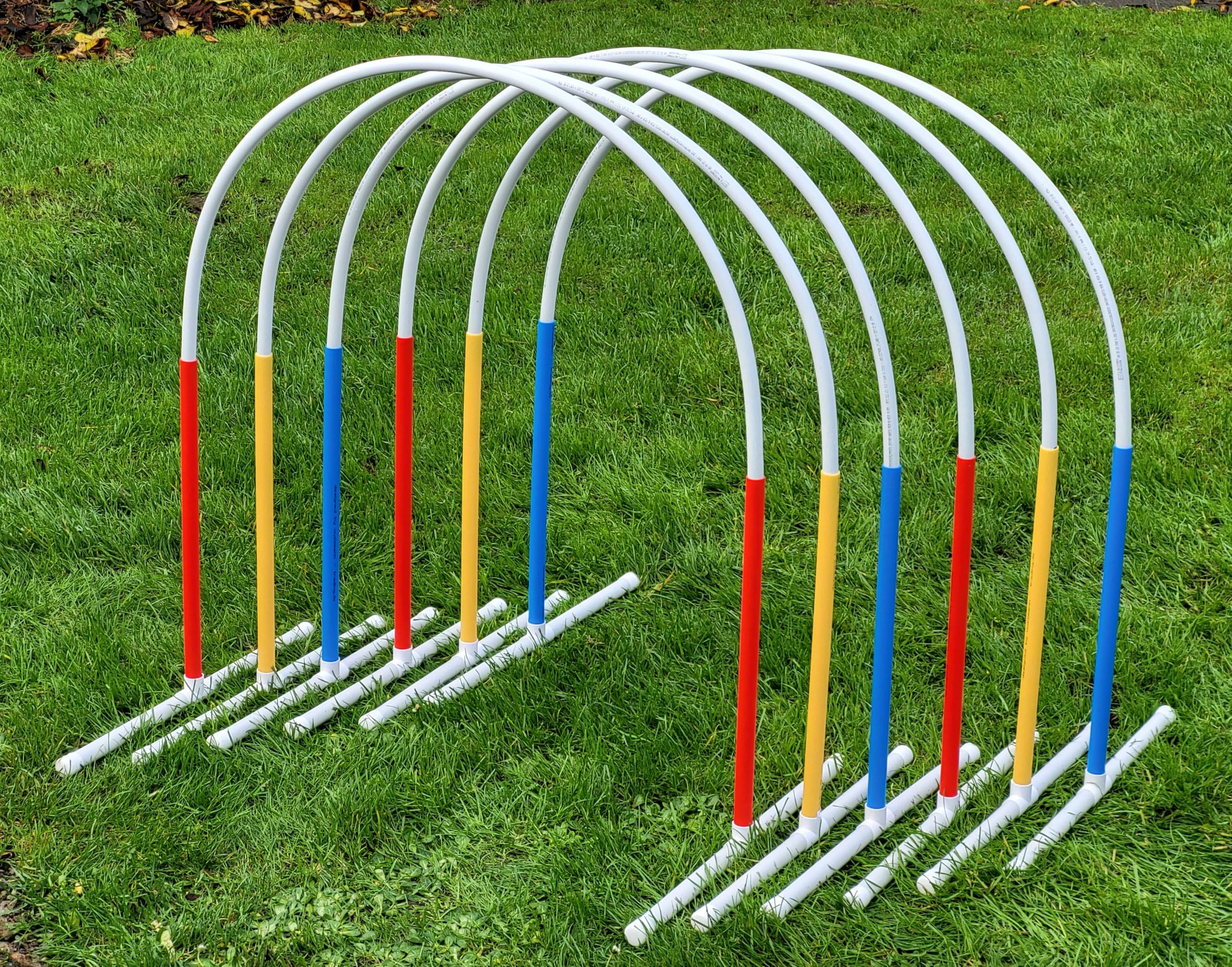 Generisch 6 arcs Hoopers avec support (rouge, jaune, bleu), Fun-Hoopers