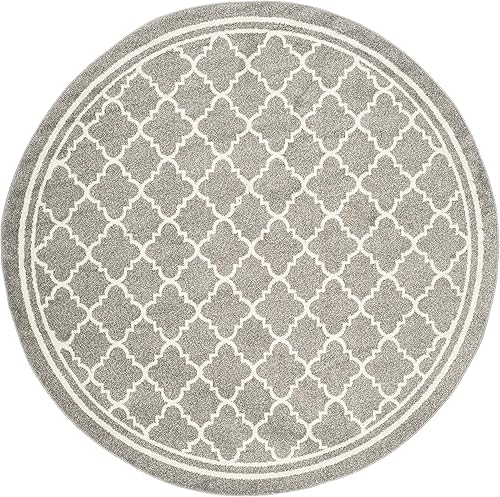 Vista 44 de Safavieh Amherst Collection AMT422B - Alfombra para interiores y exteriores, color gris claro y beige