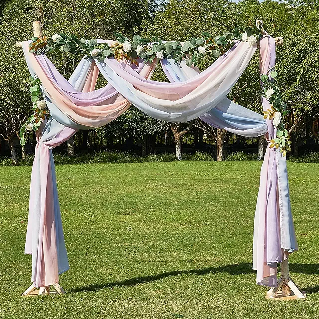 Voilage pour Lit Cabane - Rideau Écharpe Organza Arc-en-Ciel Clair, 152x548 cm