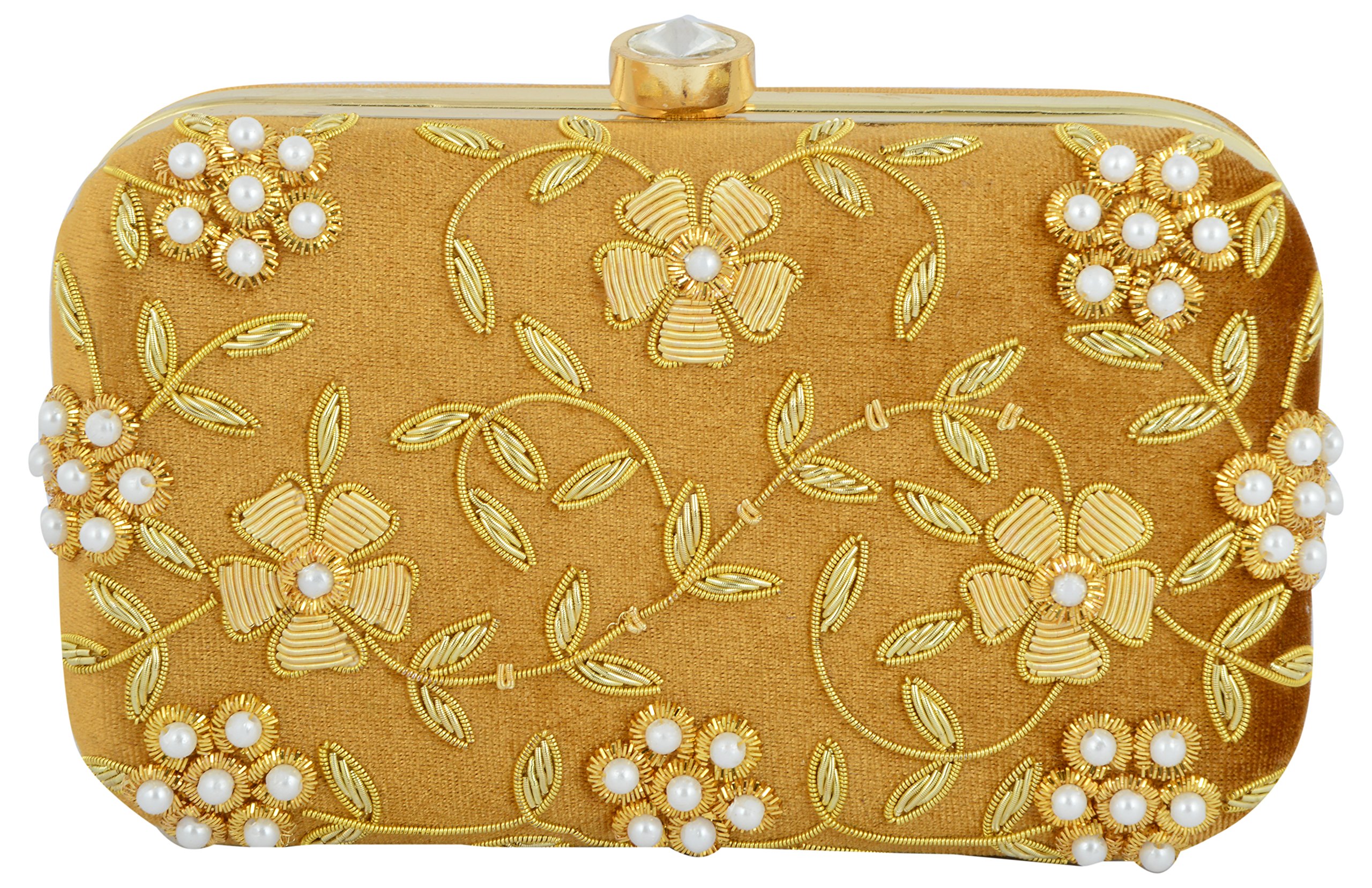 TOOBA Handicraft Hand Embroidered Box Clutch Bag Purse for Bridal, Casual, Wedding (B01MYEB7DC) Amazon Price History, Amazon Price Tracker