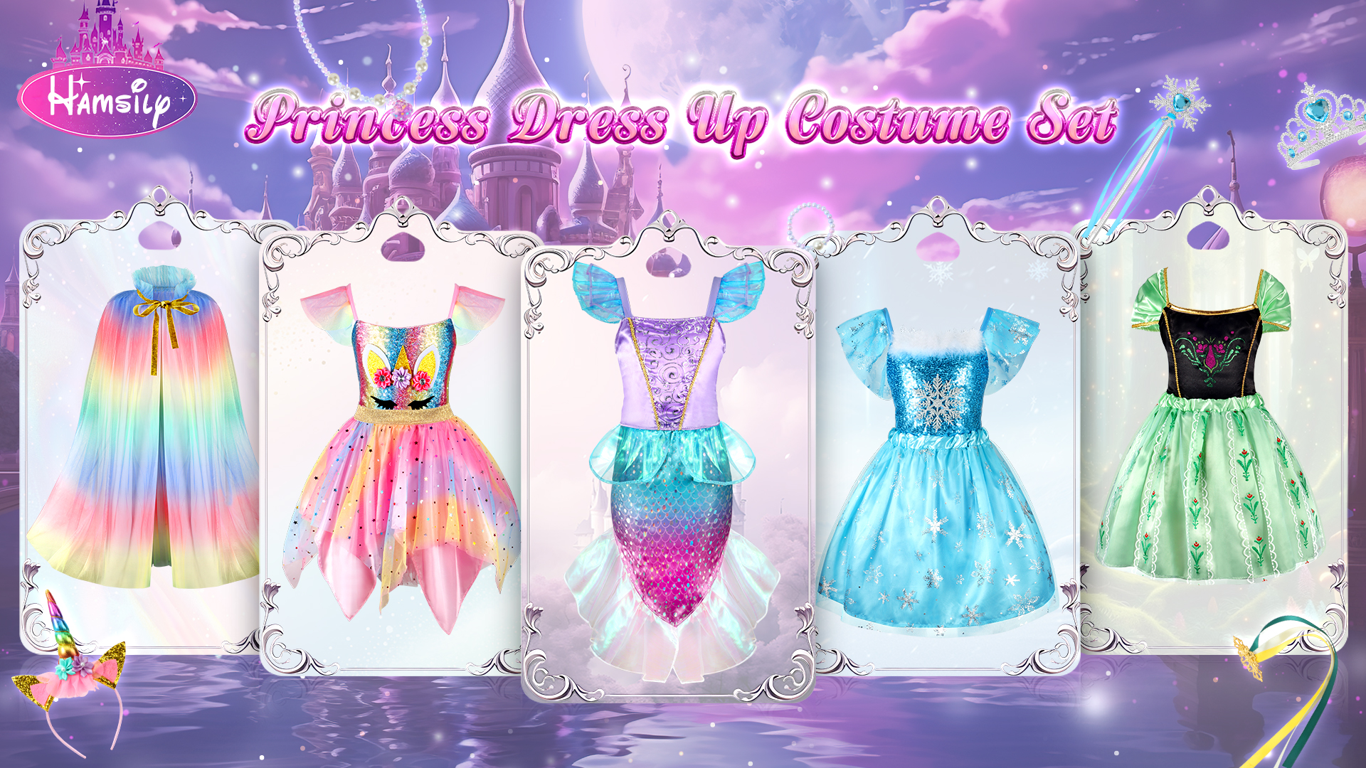 open lace back dress Amazon.com: HAMSILY Princess Dress Up Clothes for Little Girls: Princess  Costume for Girls Toddler, Unicorn Costume & Mermaid Costume, Girl Toys Age  3 4 5 6 Year Old Girl Birthday Gifts with