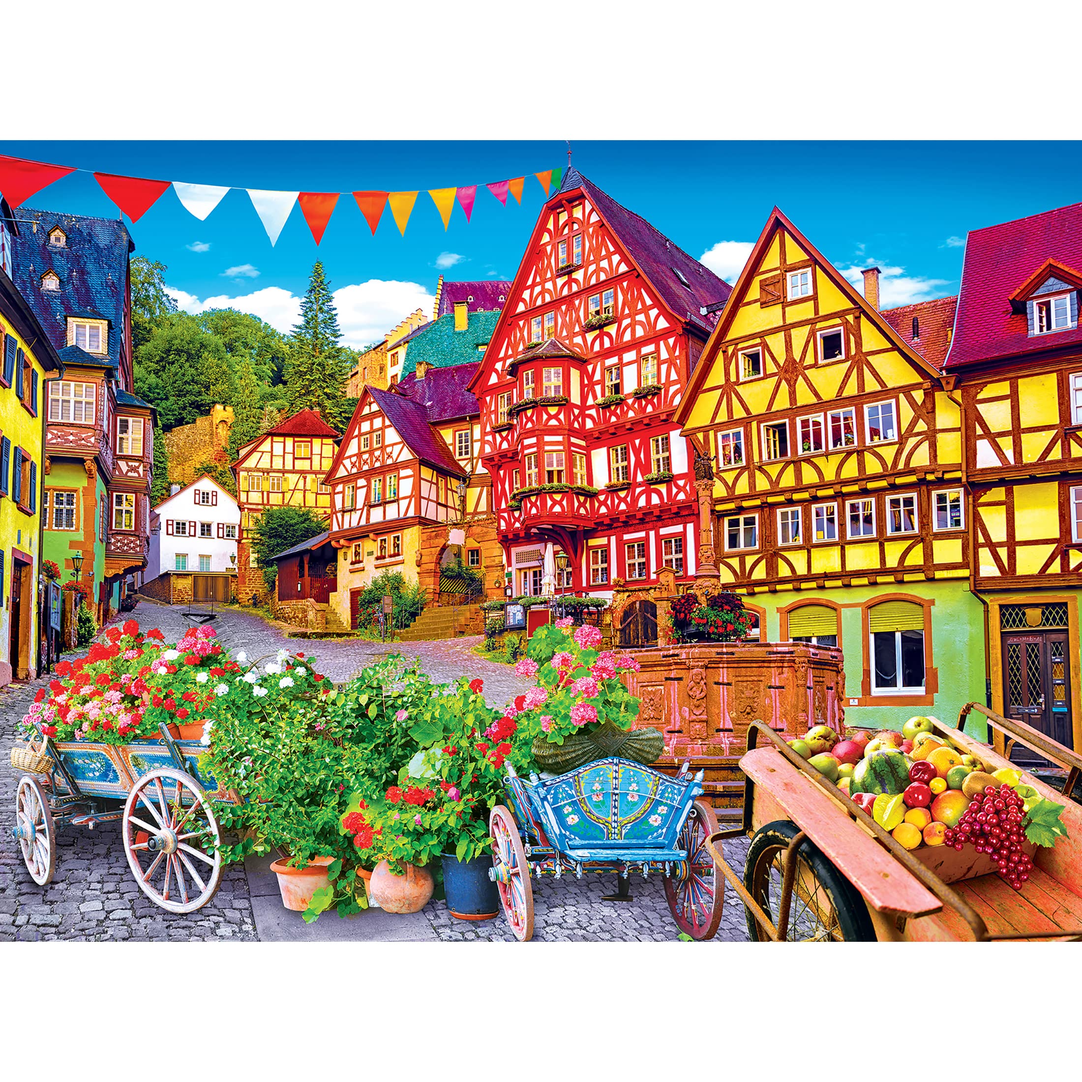 RoseArt - Kodak Premium - Colorful European Town - 1000 Piece Jigsaw Puzzle for Adults