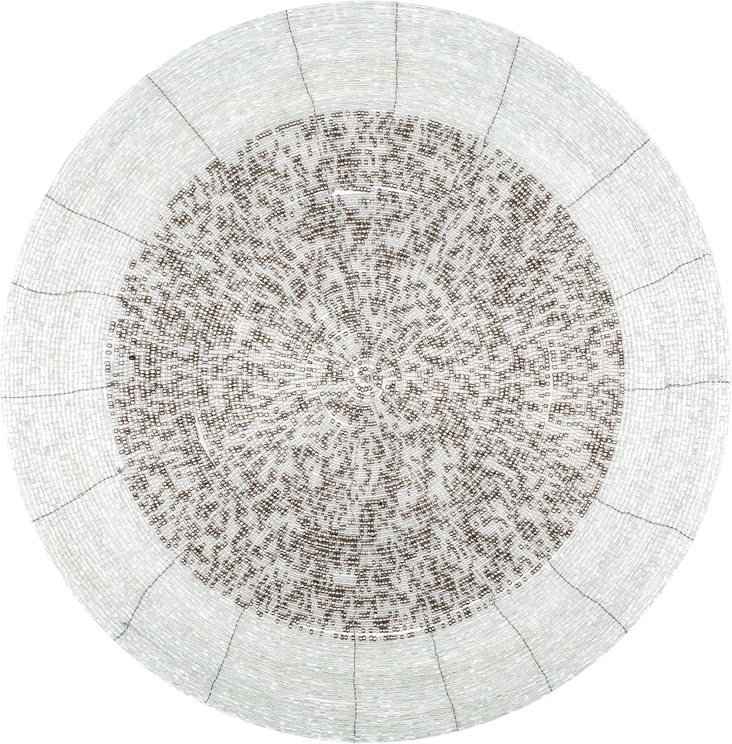 Light & Pro Farmhouse Beaded Placemats 13 Inch Round Set of