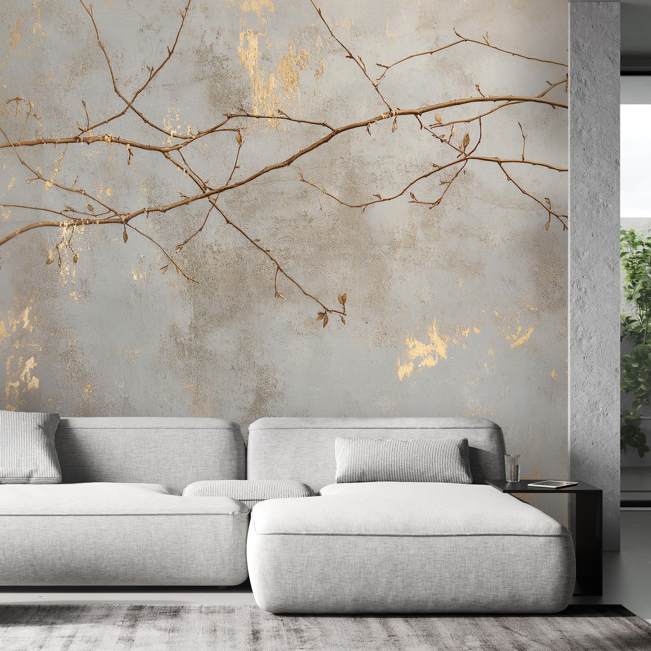 Feeby - 3d Tapete - 400x280cm - Fototapete Schlafzimmer - Blätter Äste Natur - Deko Wohnzimmer - Wallpaper - Wand Deko - Wandtapete - Wandbild XXL - Tapete - Wanddeko - Vliestapete - Wandbilder