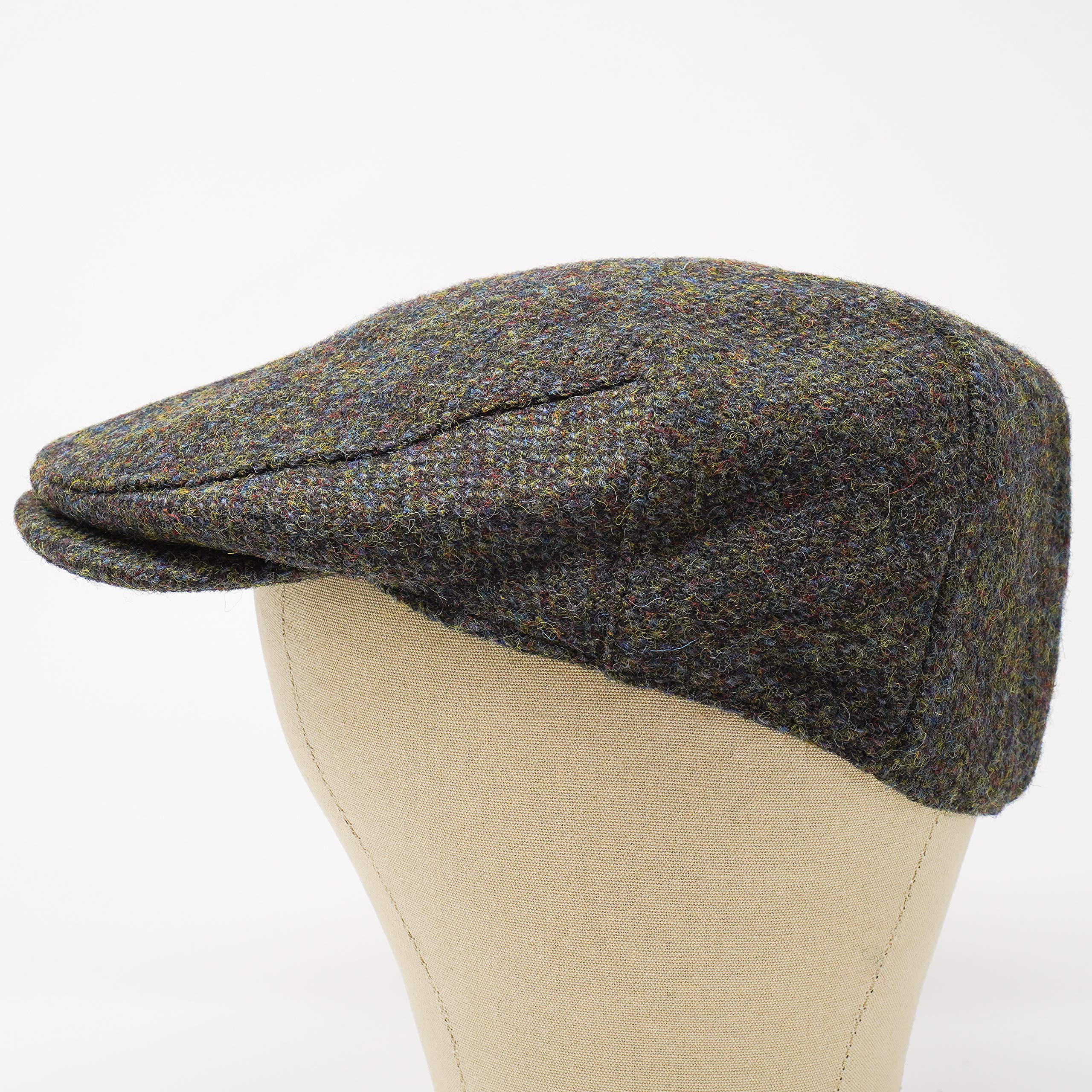 BORGES & SCOTT Gorra Plana Nevis - 100% Lana Tejida a Mano - Harris Tweed - Resistente al Agua