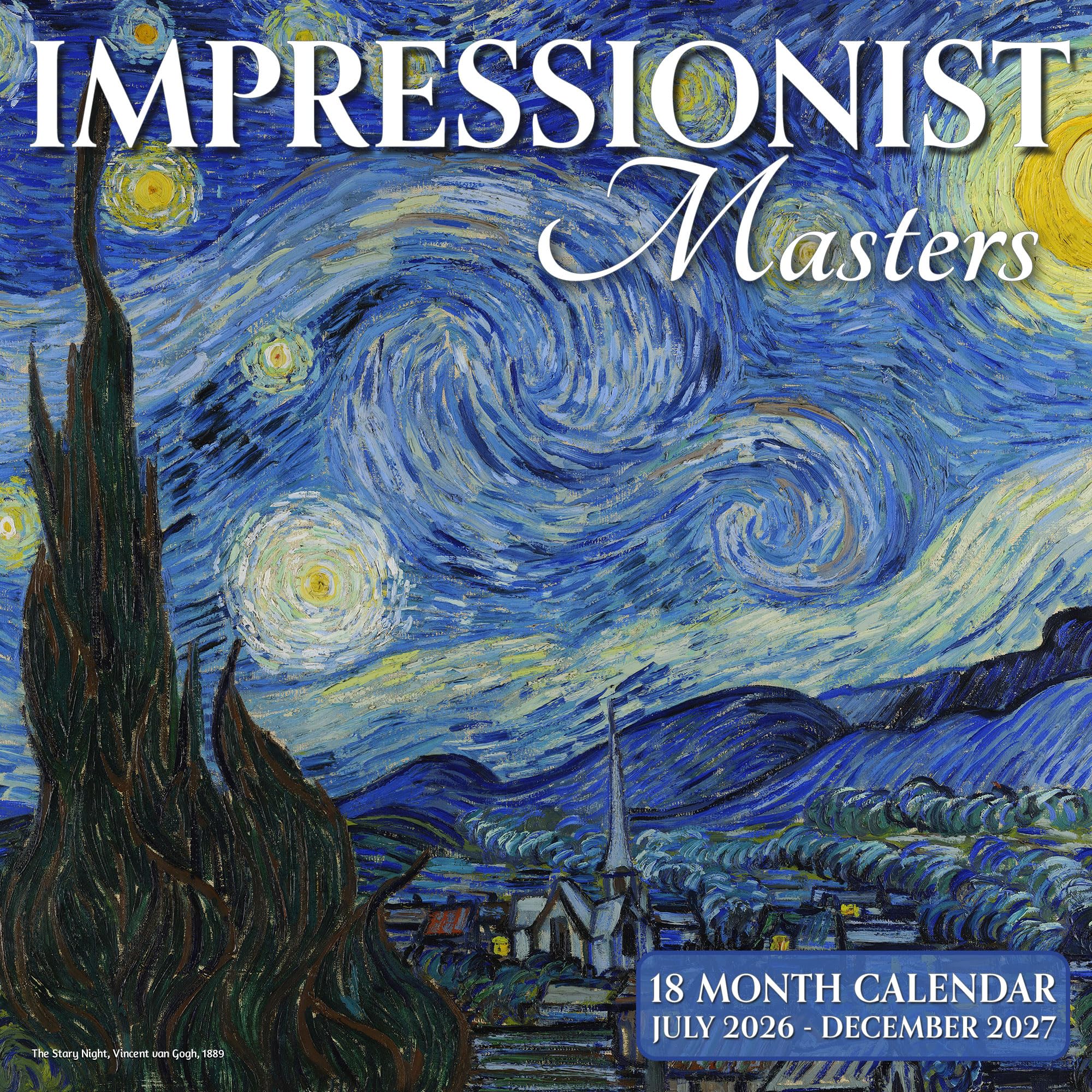 EcoEarth - 11x17 Inch Open Monthly Calendar - 18 Month Vertical Hanging Wall Calendar - July 2026 to December 2027 - Impressionist Masters โ image 1