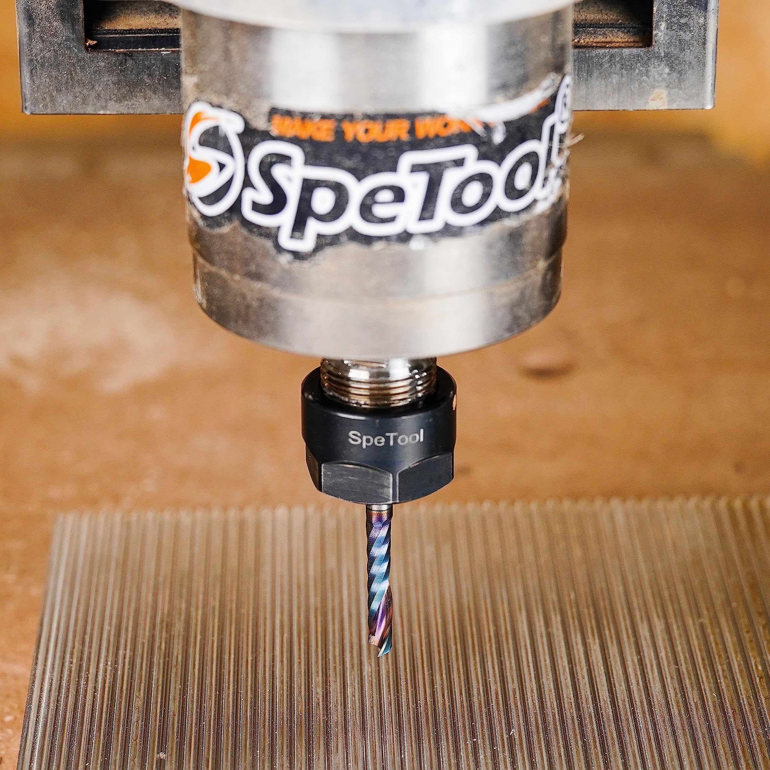 SpeTool Fraise 6mm pour Aluminium Unique Flûte Spirale Fraise CNC en Carbure de Tungstène Solide avec Revêtement TAC Fraises Monotranchantes 32mm Longueur de Coupe pour Plastique Aluminium Acrylique