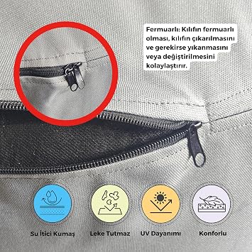 Xpermate Sunset Puf Bench Fermuarlı Puf Yıkanabilir Kılıf Ayak Ucu Puf ve Makyaj Koltuğu (80 x 40 cm)