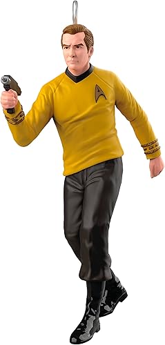 Hallmark Keepsake Adorno de Navidad miniatura de 1.69 pulgadas 2023, Star Trek Capitán Kirk Mini, regalos para Trekkies