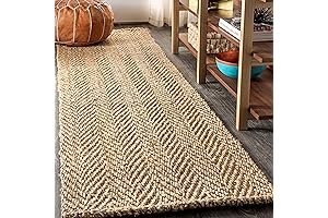 JONATHAN Y NFR101A-28 Espina Hand Woven Herringbone Chunky Jute Rug