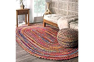 nuLOOM Tammara Bohemian Hand Braided Oval Rug - 5x8 ft, Multicolored