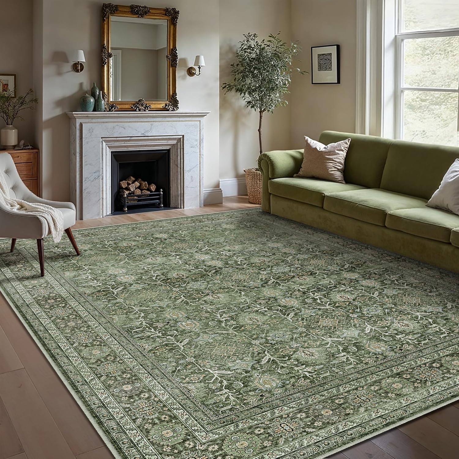 9x22 Rug Amazon.com: PureCozy Area Rug 9x12 Green Washable Living Room Carpet ...