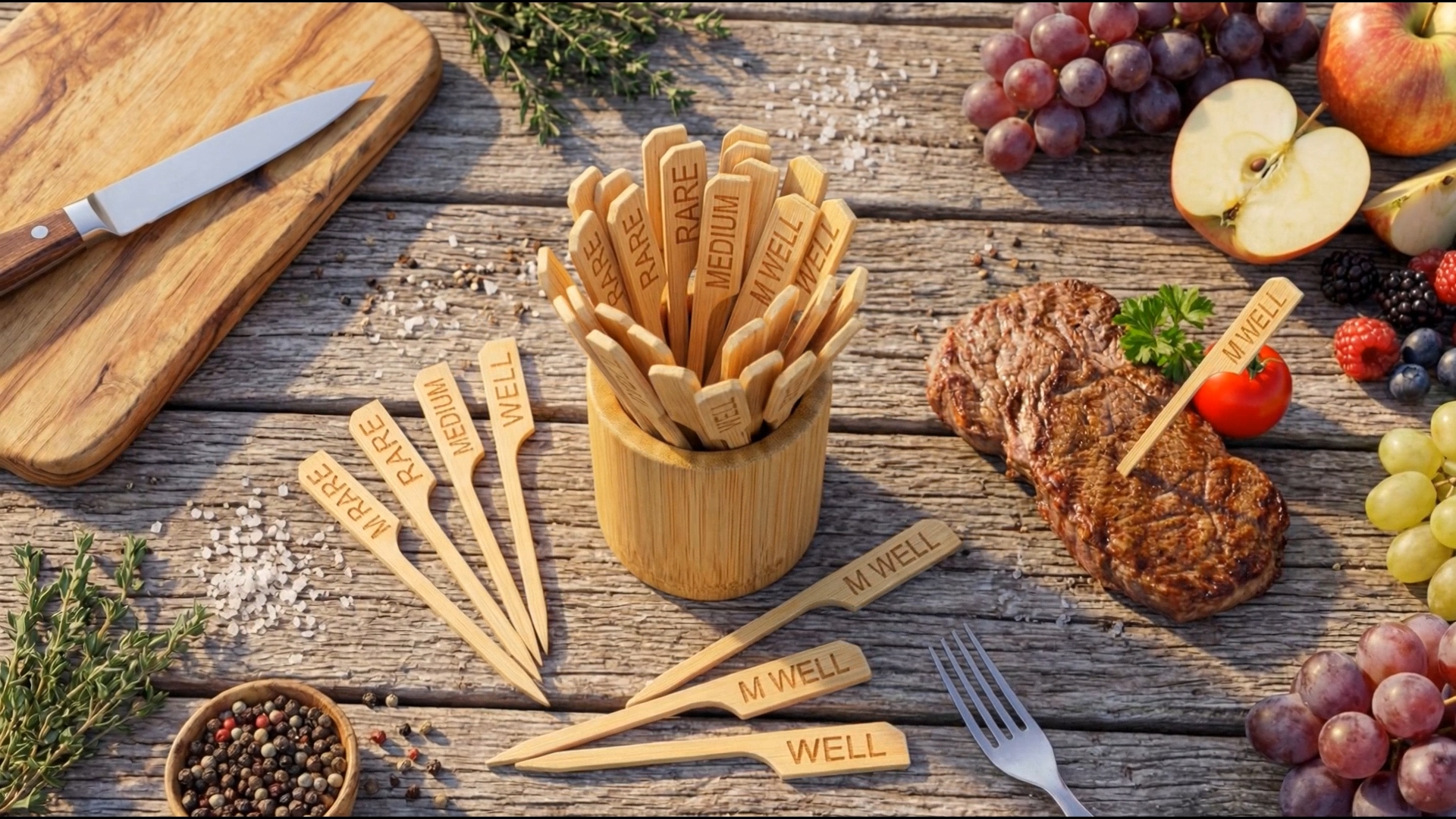 100pcs Steak Temperature Sticks, Meat Doneness Picks