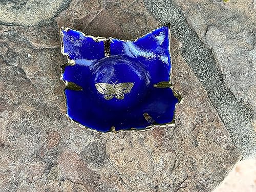 Miniatura 6 de Royal Blue and Gold Butterfly Ring Dish, Handmade Ceramic Jewelry Plate, Unique Gift for Mom, Bride, Girlfriend, Sister, Daughter, Wife -Stock