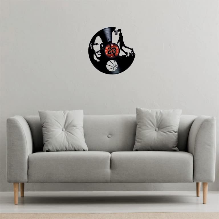 Large Clock The Best Basketball Player All Time Vinyl Record Wall Decoration, Black/White, 12" - Image 3