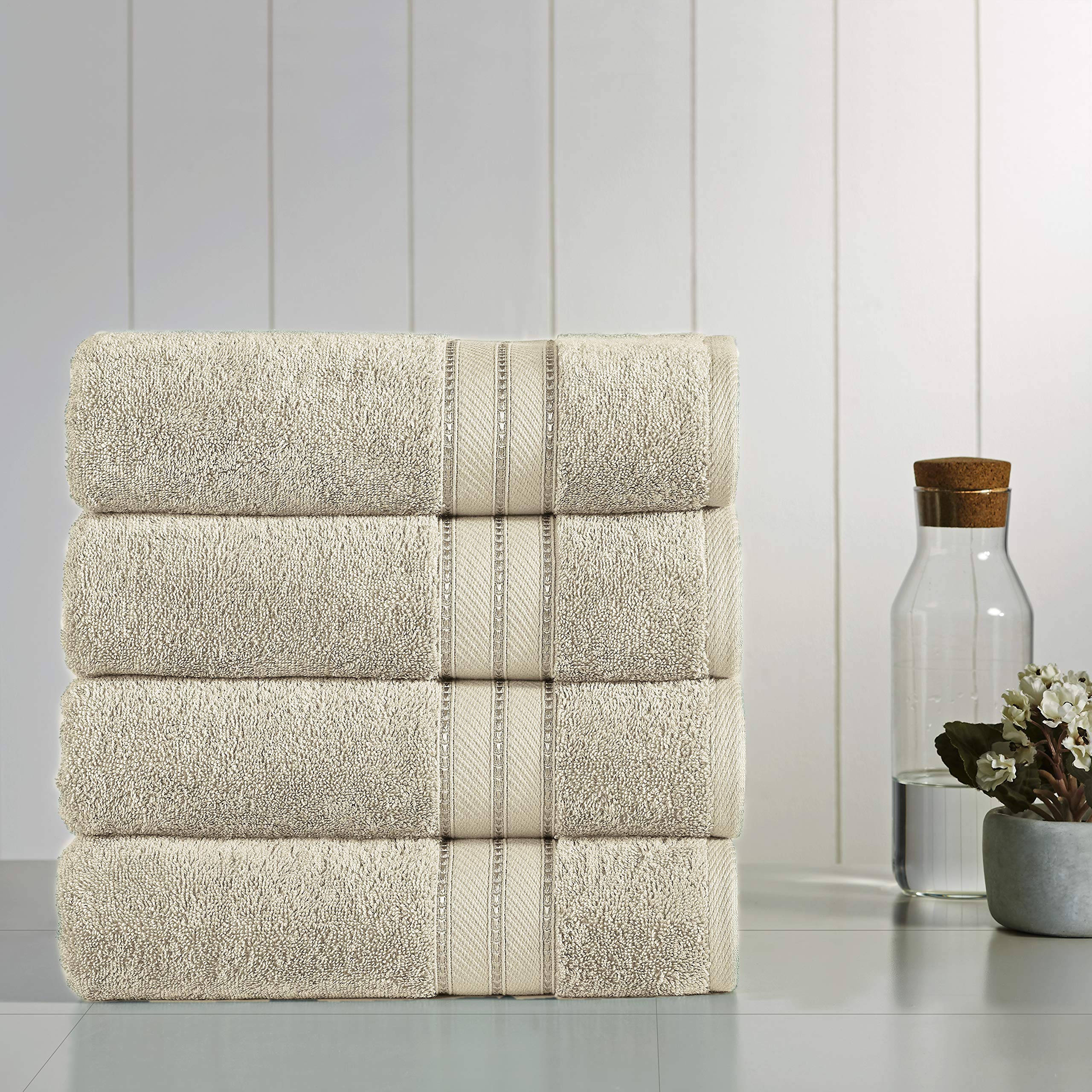 Modern Threads 4-Pack SpunLoft Bath Towel Sand 30x54