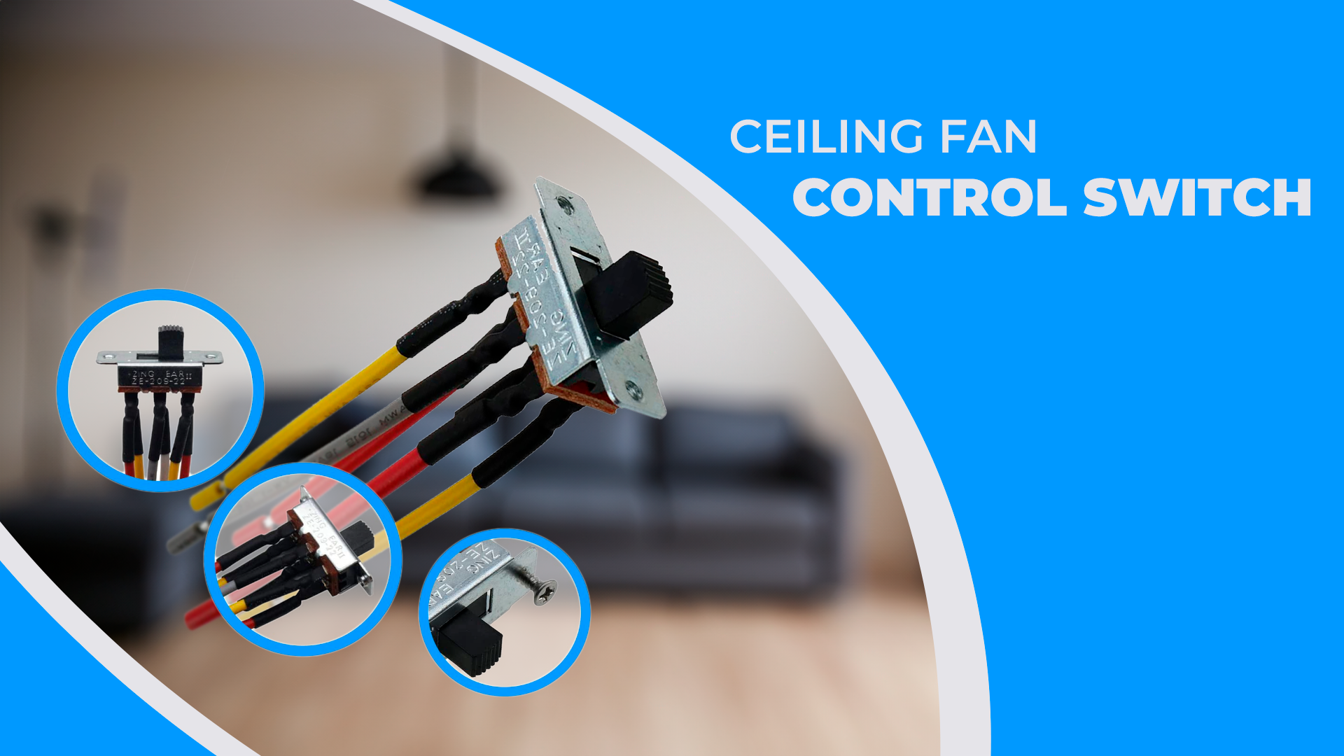 SWITCH スパイラルラック Ceiling Fan Reverse Switch 6-Pin Toggle - Ceiling Fan Direction