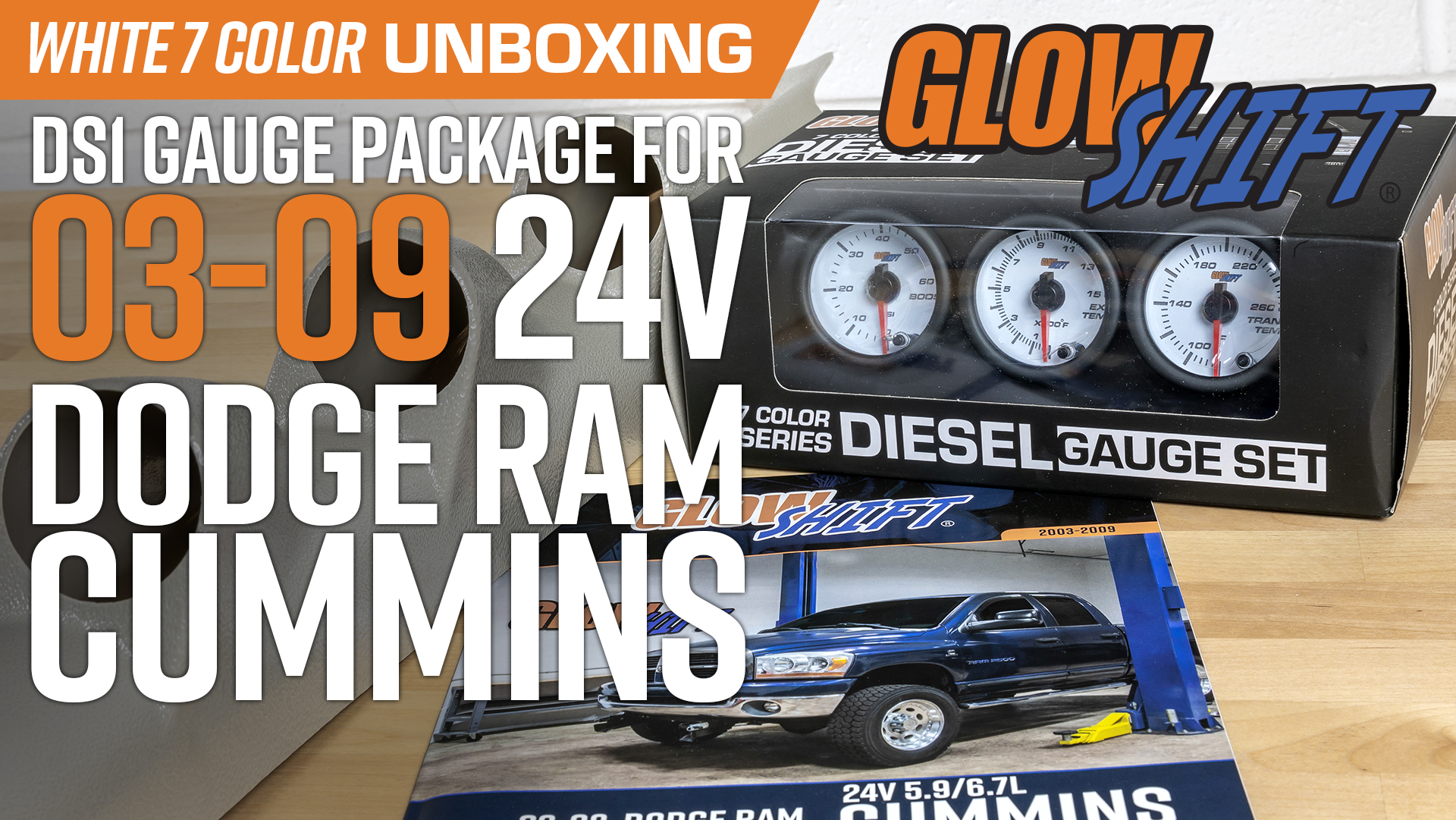 Color-Matched Triple Gauge Pod For 2003-2009 Dodge Ram Cummins - Includes Boost, EGT & Trans Temp Gauges (White Dial)