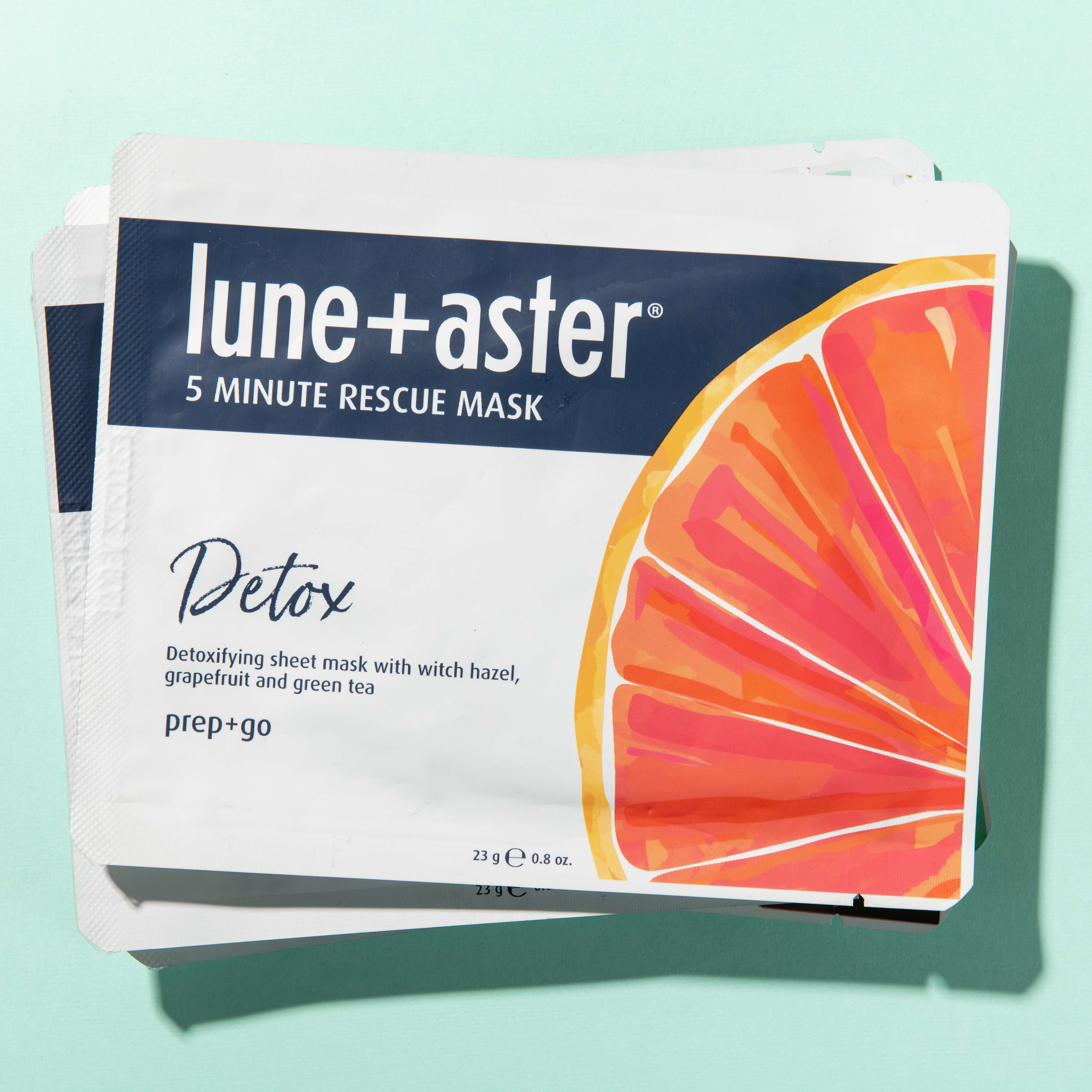 Lune+Aster 5 Minute Rescue Mask - Hydrate | Deeply Hydrating Sheet Mask with Hyaluronic Acid, Coconut, Argan and Avocado Oils. Made in Korea.