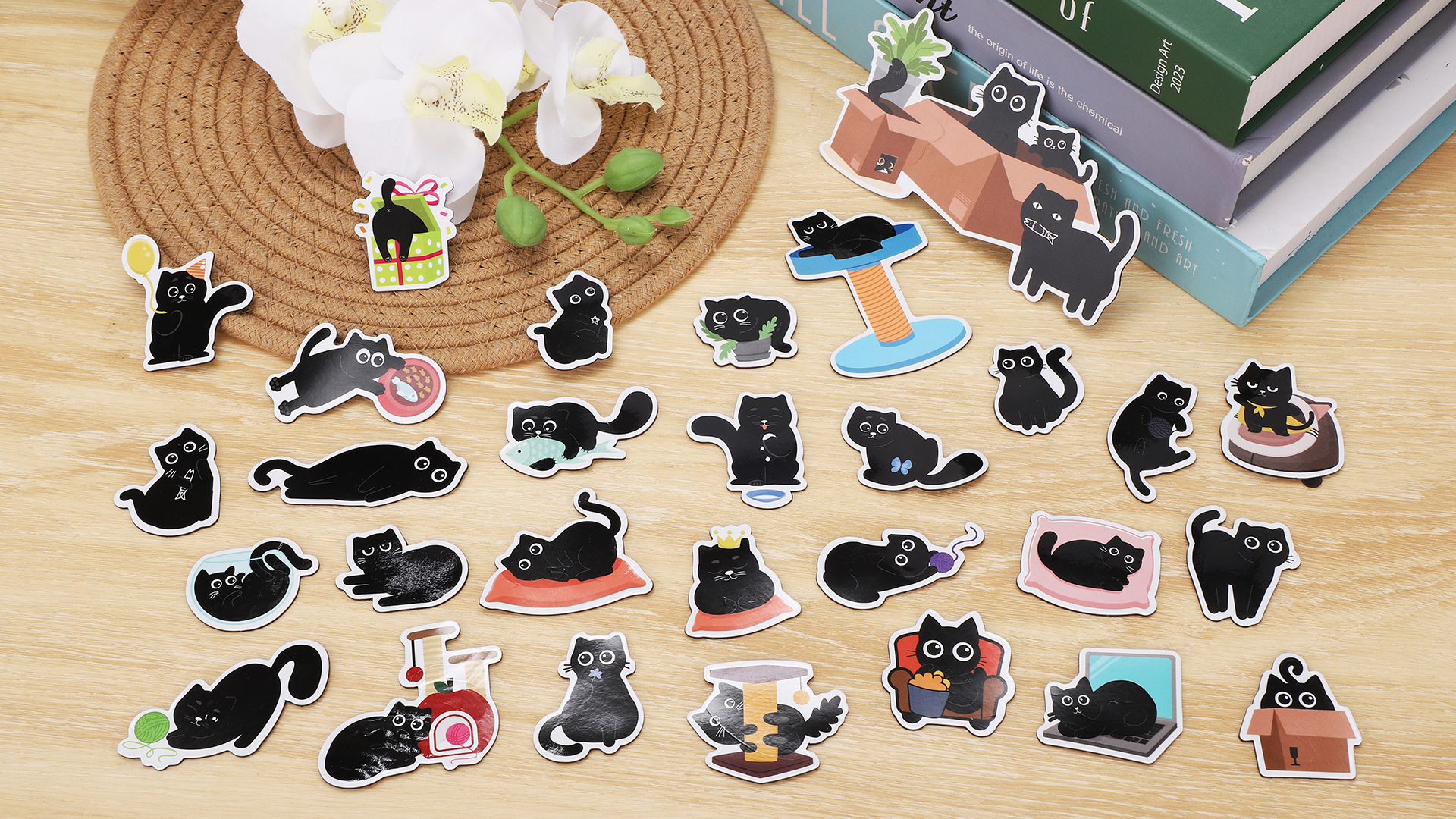 30 imanes decorativos de gato negro Hapric miniatura 7