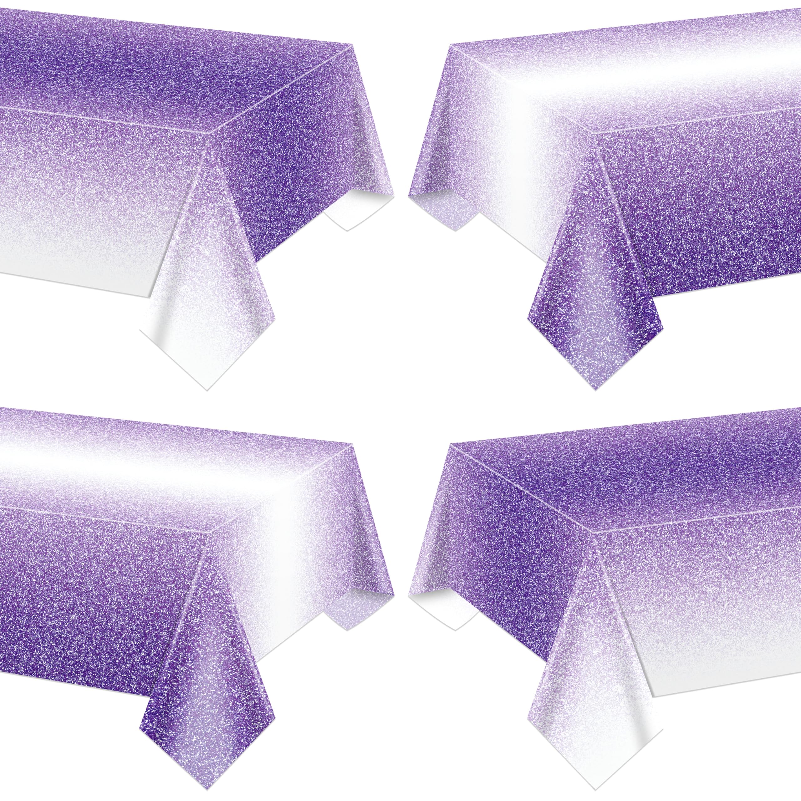 AJINXIN 4 Pack Ombre Purple Table Cloths, 130 x 220 cm Purple Tablecloths Lavender Tablecloths for Wedding Anniversary Party and Baby Shower