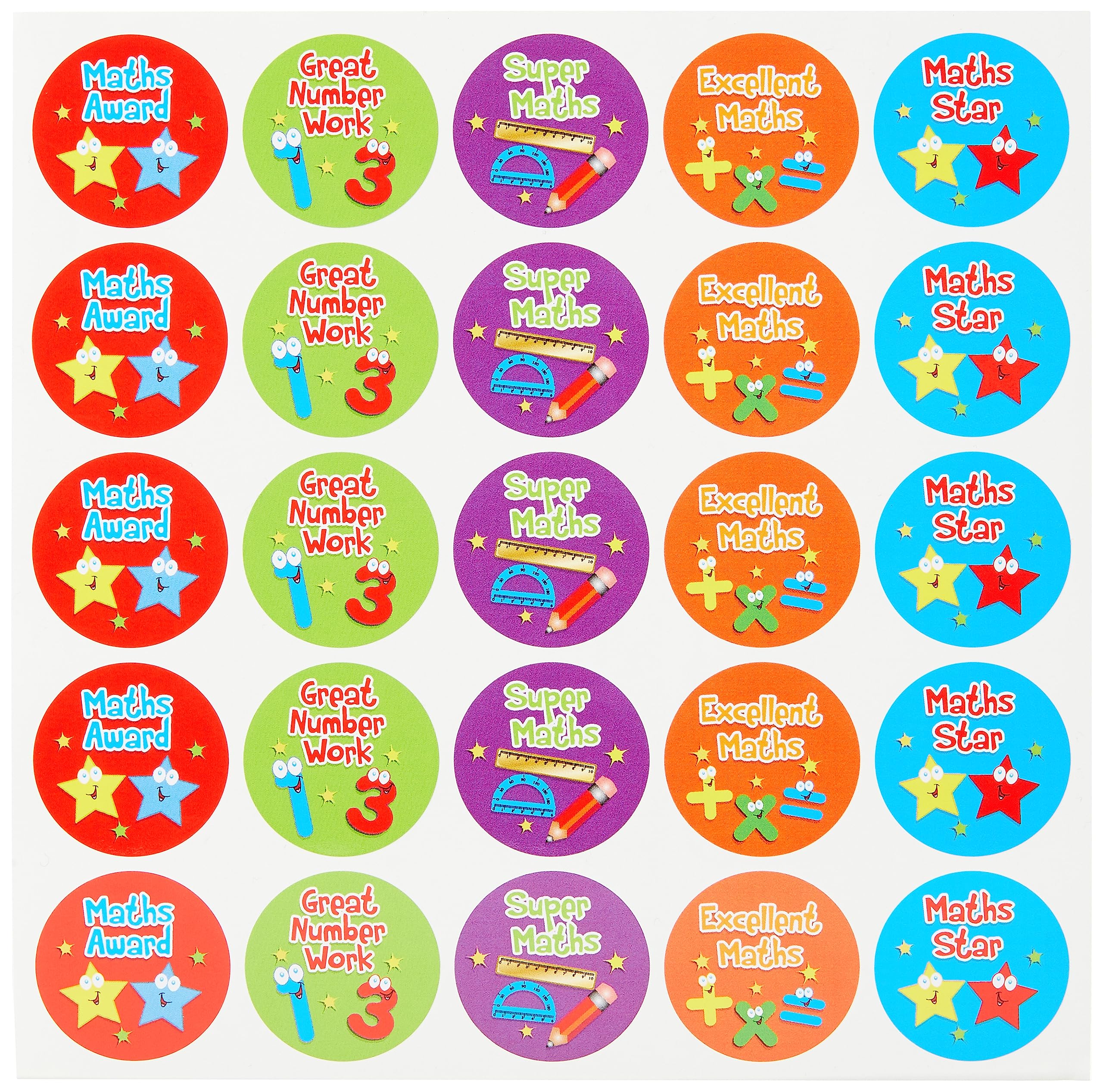 SuperStickers Maths Awards DMS13817 - Pegatinas (125 x 28 mm)