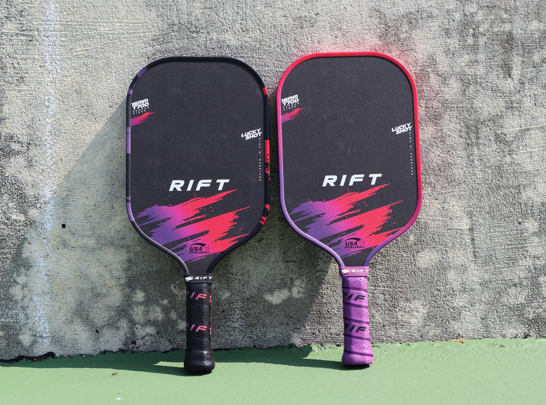Rift 1 Pro Pickleball Paddle – Carbon Fiber Face, 16mm Core for Control & Power, High-Spin Surface, Includes Paddle Cover (Black)