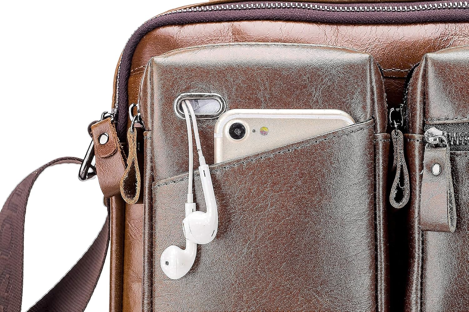 Men's Shoulder Bag, Handbag Leather Laptop Bag School Bag Vintage Crossbody Messenger Bag
