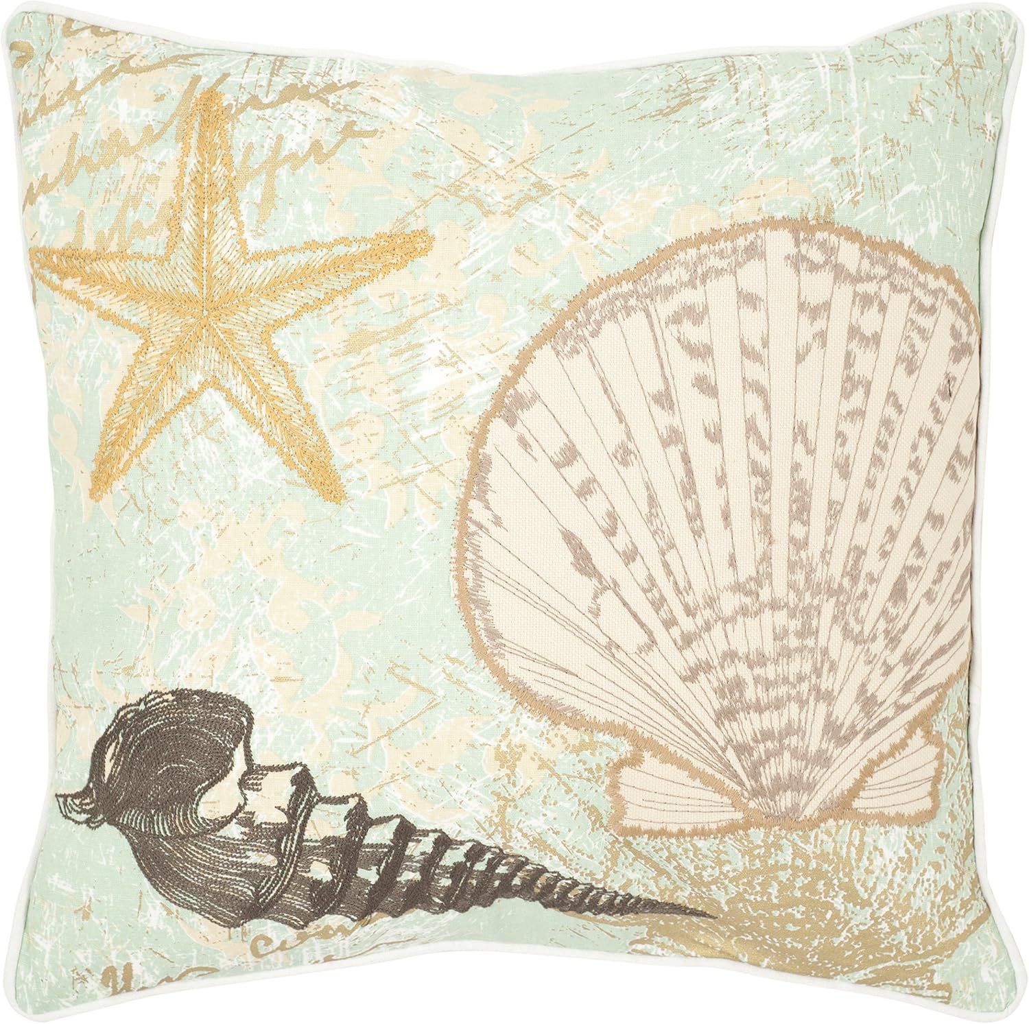 SAFAVIEH Pillows Collection Eve Decorative Pillow, 18-Inch, Sea Foam Green, Set of 2