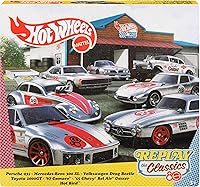 Hot Wheels Mattel 80th Anniversary 7-Pack Die-Cast Cars - Nostalgic 1:64 Scale Mini Vehicles, ZAMAC Finish, Ages 3+ Gift Set