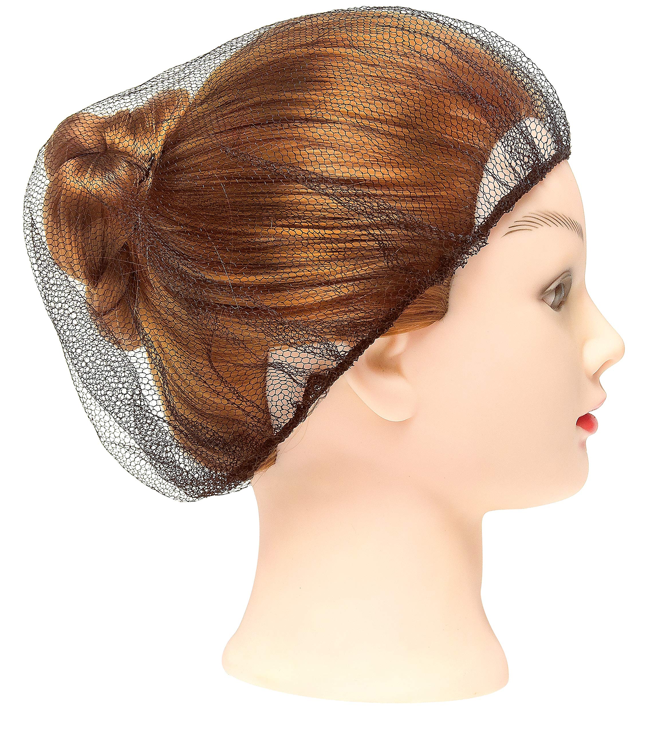 100 Pack Brown Nylon Hairnets 18\