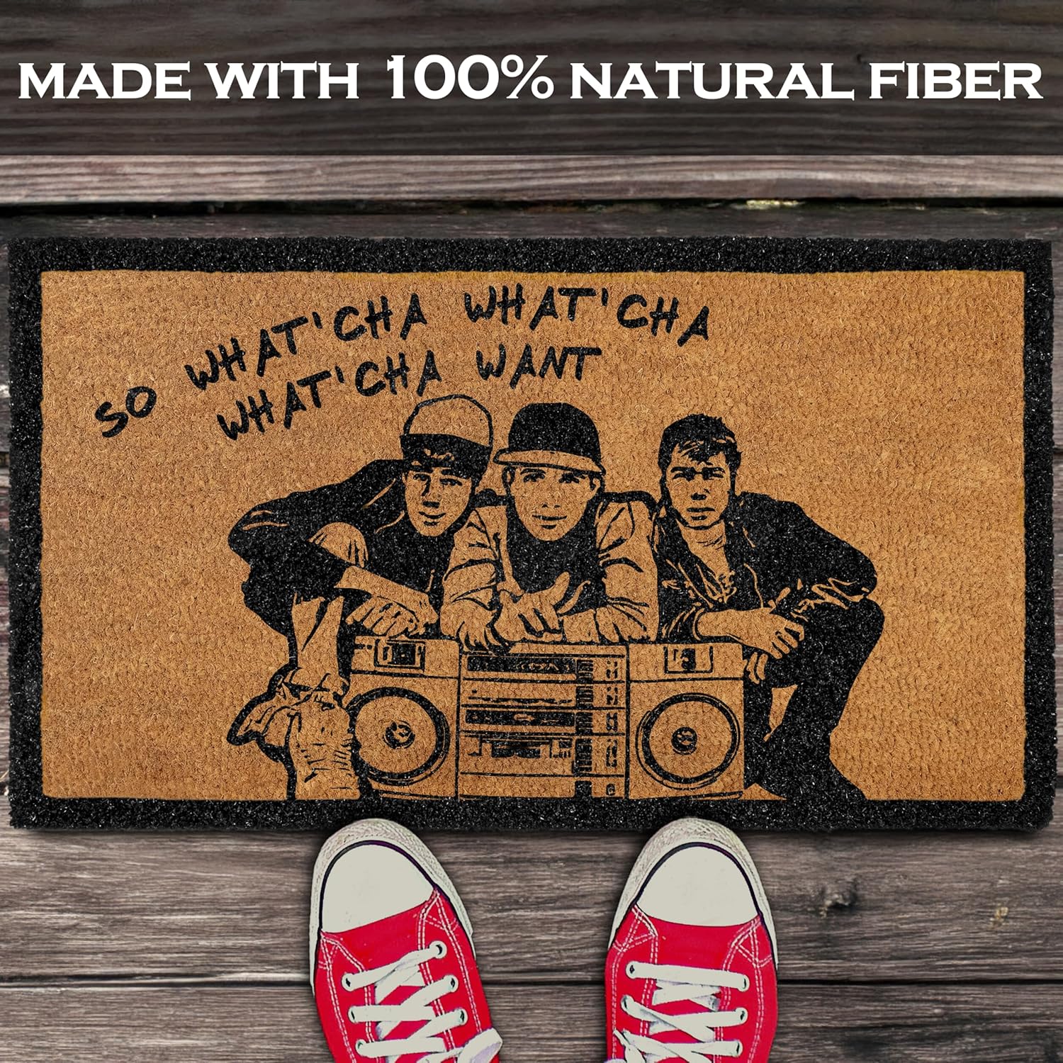 MAINEVENT What'cha Want Door Mat 30x17 Inch, Beasty Boys Welcome Mat for Covered Outdoor Area, Beasty Boys Door Mat, So Whatchawant Doormat, So Whatchawhatcha Want Doormat