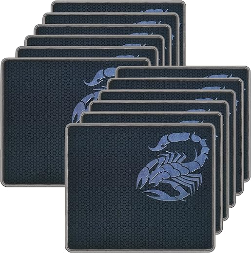 RiaTech 12 Pack (290x 250x 2mm) Speed Type Mouse Pad with Scorpio Print, Antifray Stitched Embroidery Edges, Water Resistance Coating Non-Slip…