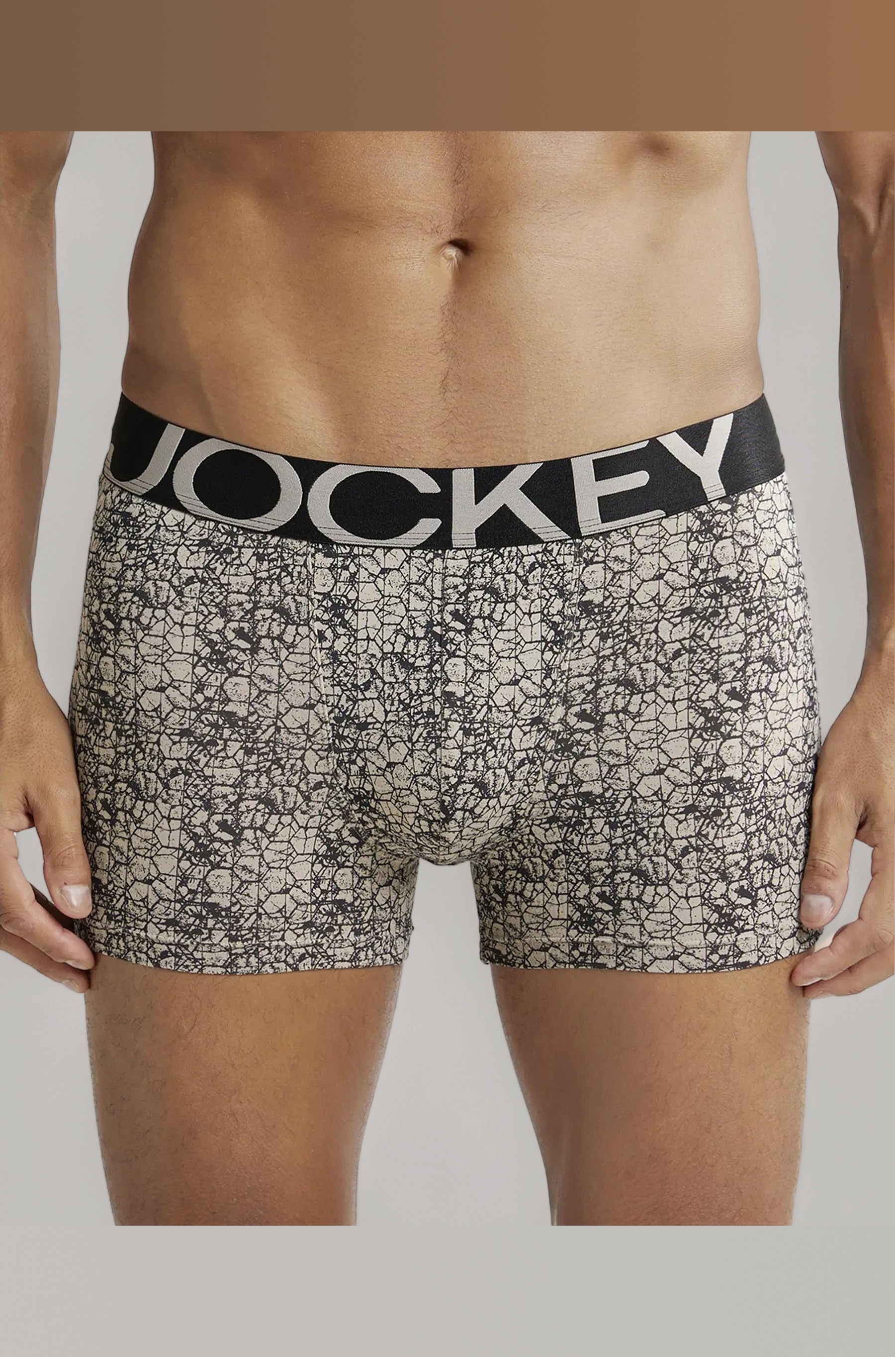 IC30 Men's Tactel Microfiber Elastane Stretch Printed Trunk with Moisture Move Treatment (Prints May Vary)